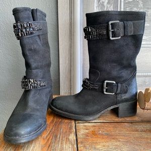 Moto leather boots